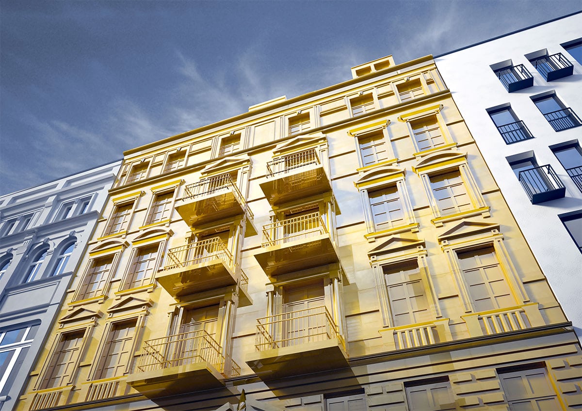 immobilie-gold Altbau Fassade gold